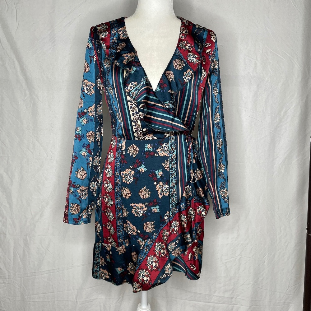 NWT Parisian Long Sleeve Wrap Mini Dress | US 6